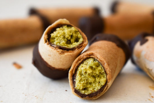 Caja 12 cuchuflis mini pistacho